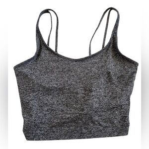 Vuori Dark Heathered Gray Double-Strap Crop Tank